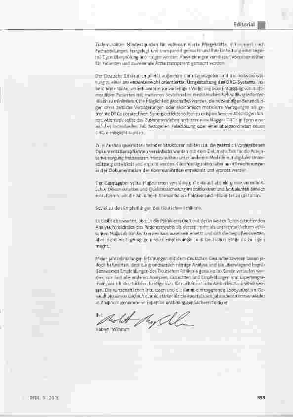 Vorschauseite 3: Zur Stellungnahme des Deutschen Ethikrats: Patientenwohl als ethischer Maßstab für das Krankenhaus