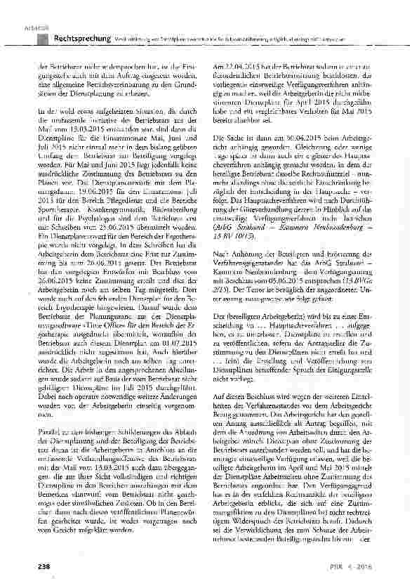 Vorschauseite 4: Veröffentlichung von Dienstplanentwürfen ohne Betriebsratszustimmung möglich, allerdings nicht umsetzbar