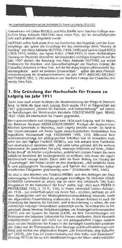 Vorschauseite 2: das Krankenhauspflegestudium an der Hochschule für Frauen zu Leipzig von 1912 bis 1921
