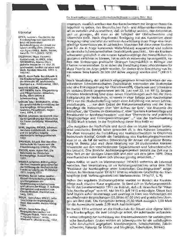 Vorschauseite 5: das Krankenhauspflegestudium an der Hochschule für Frauen zu Leipzig von 1912 bis 1921