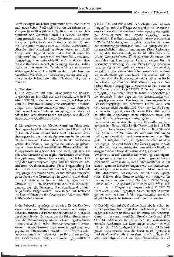 Vorschauseite 4: Dürfen in der Behandlungspflege in Pflegeeinrichtungen nur Pflegefachkräfte eingesetzt werden?
