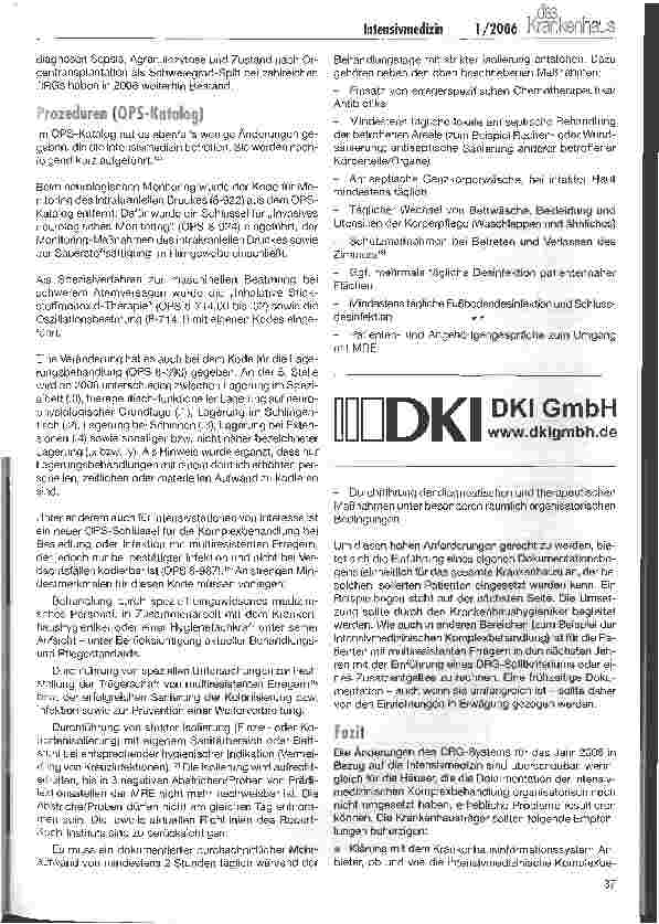 Vorschauseite 6: DRG-Update Intensivmedizin 2006