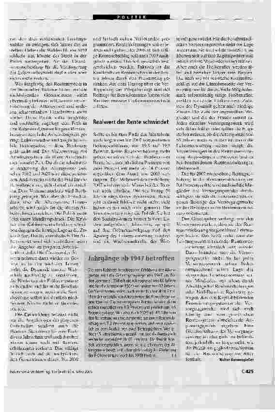 Vorschauseite 2: RenteneintrittsalterHöhere Lebenserwartung zwingt zur Anhebung