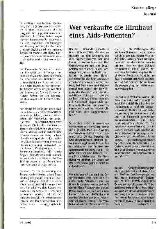 Vorschauseite 2: Kinder müssen oft unnötig Schmerzen erleiden