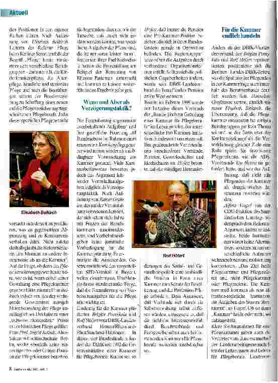 Vorschauseite 3: Pflegekammer kontrovers