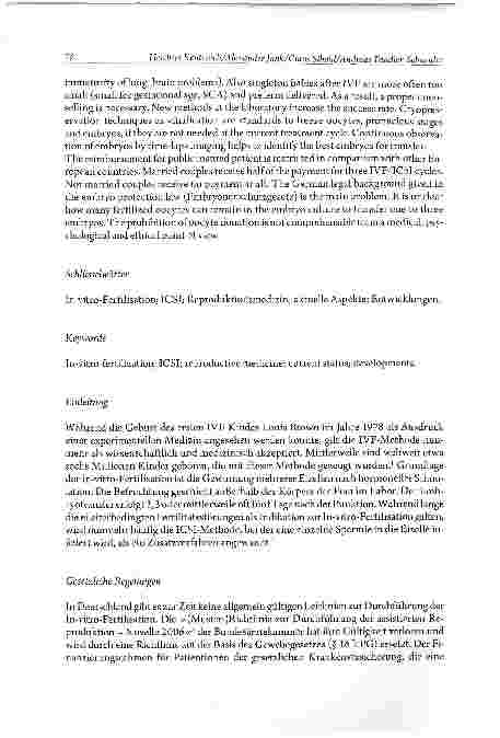 Vorschauseite 2: Aktueller Stand der Reproduktionsmedizin