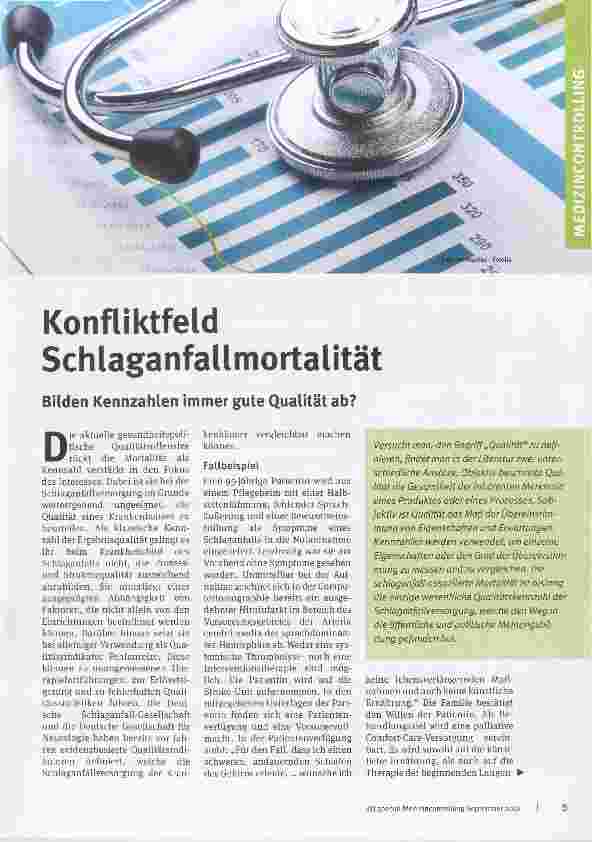 Vorschauseite 1: Konfliktfeld Schlaganfallmortalität