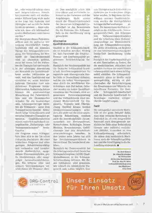 Vorschauseite 3: Konfliktfeld Schlaganfallmortalität