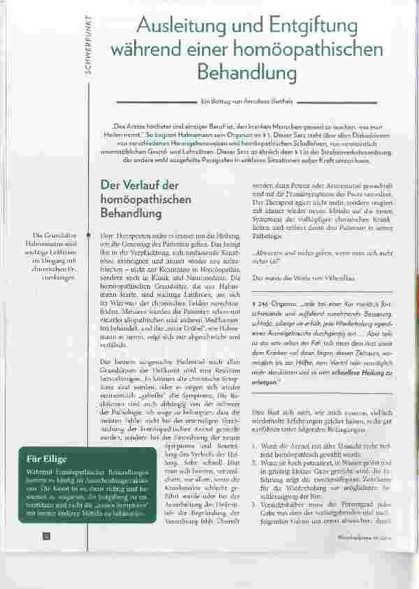 Vorschauseite 1: Ausleitung und Entgiftung während einer homöopathischen Behandlung