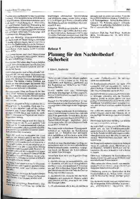 Vorschauseite 1: Referat 5 Planung für den Nachholbedarf Sicherheit