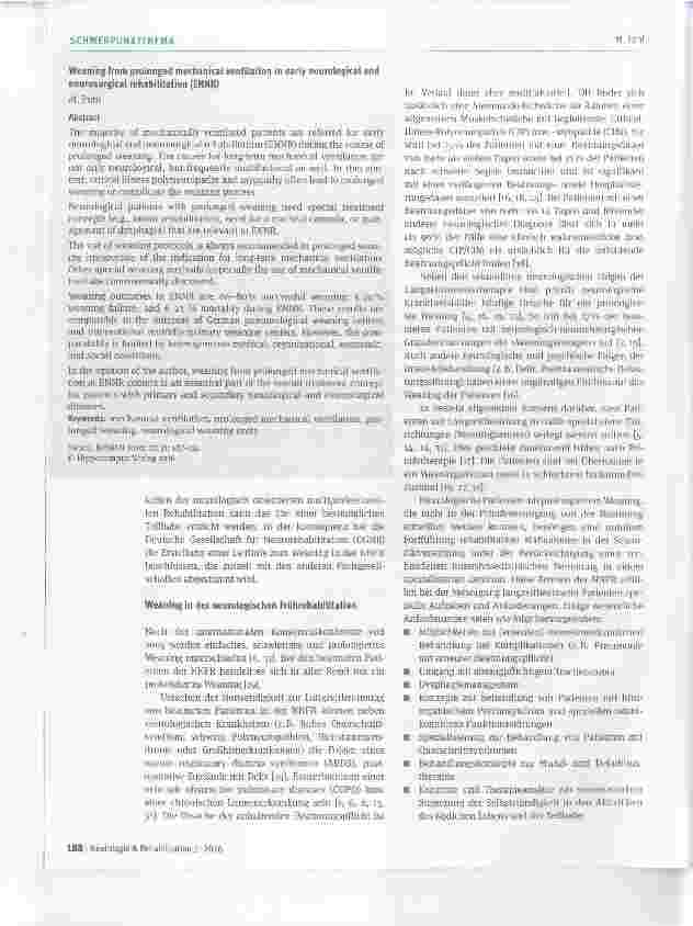 Vorschauseite 2: Beatmungsentwöhnung in der neurologisch-neurochirurgischen Frührehabilitation