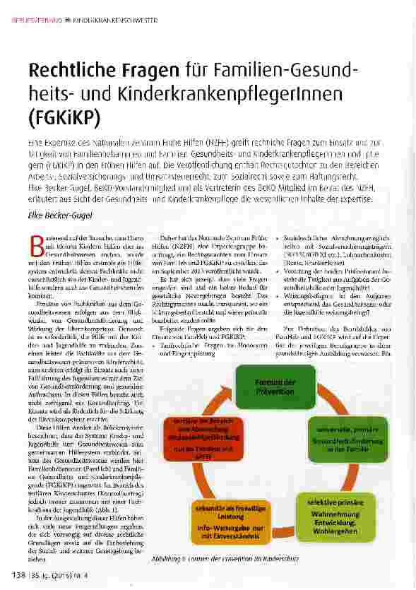 Vorschauseite 1: Rechtliche Fragen für Familien-Gesund-heitsund Kinderkrankenpflegerinnen (FGKiKP)