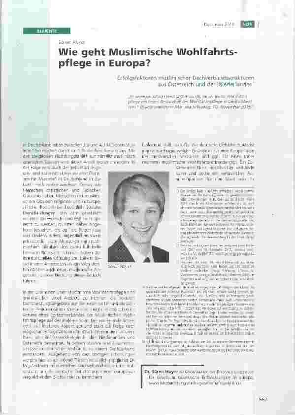 Vorschauseite 1: Wie geht Muslimische Wohlfahrtspflege in Europa?