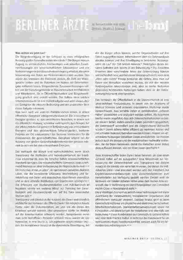 Vorschauseite 3: Big Health Data: nur mit dem Vertrauen der Bürger