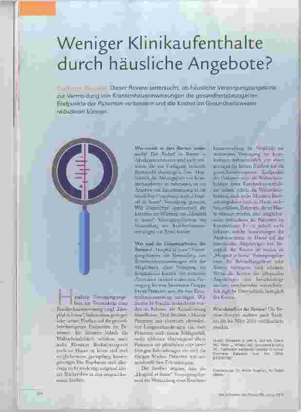 Vorschauseite 1: Weniger Klinikaufenthalte durch häusliche Angebote?