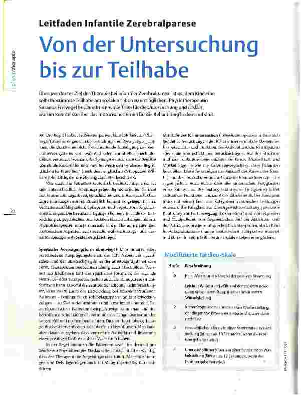 Vorschauseite 1: Von der Untersuchung bis zur TeilhabeLeitfaden Infantile Zerebralparese