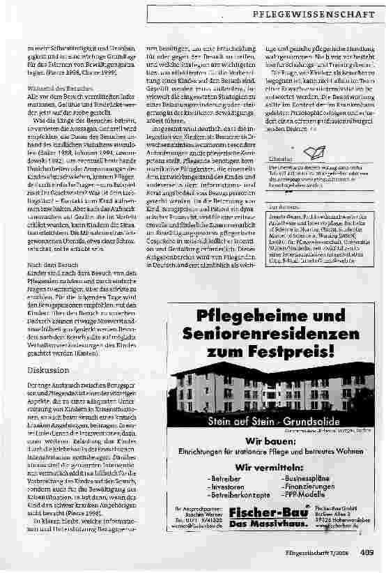Vorschauseite 5: Kinder als Besucher in Erwachsenenintensivstationen - Literaturstudie: Gezielte Interventionen unterstützen Bewältigungsarbeit
