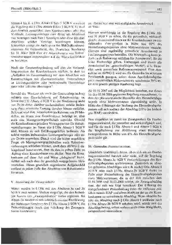 Vorschauseite 4: Entwurf eines Gesetzes zur Verbesserung der Wirtschaftlichkeit in der Arzneimittelversorgung (AVWG-E)