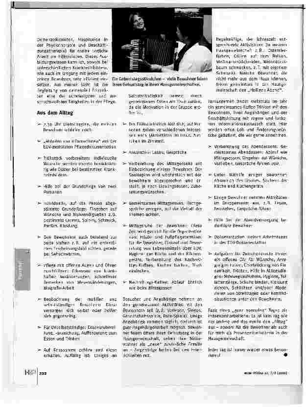 Vorschauseite 5: Neues Berufsbild: Präsenzmitarbeiter(innen)Ein neues, wichtiges Berufsbild in der stationären Altenhilfe sind die Präsenzmitarbeiter(innen)