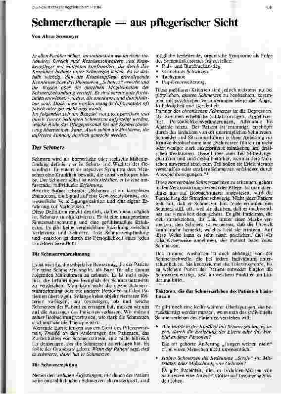 Vorschauseite 1: Schmerztherapie aus pflegerischer Sicht