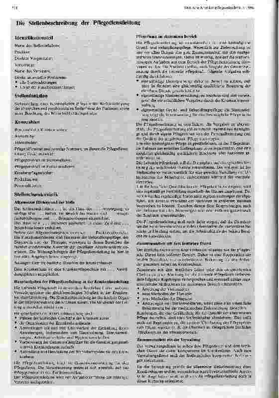 Vorschauseite 2: Die Stellenbeschreibung als Führungsinstrument und deren Integration in ein Personalführungssystem