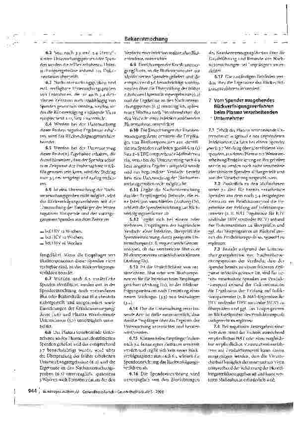 Vorschauseite 5: Verfahren zur Rückverfolgung (Look Back) (gemäß §19 Transfusionsgesetz)