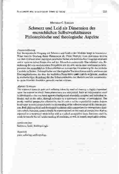 Vorschauseite 1: Schmerz und Leid als Dimension desmenschlichen Selbstverhältnisses Philosophische und theologische Aspekte