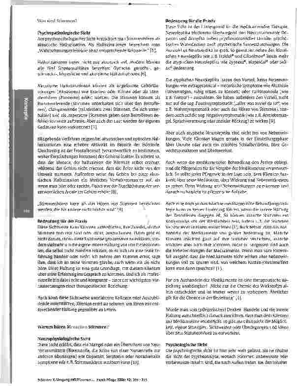 Vorschauseite 2: Umgang mit Stimmen hörenden Menschen in der Psychiatrie