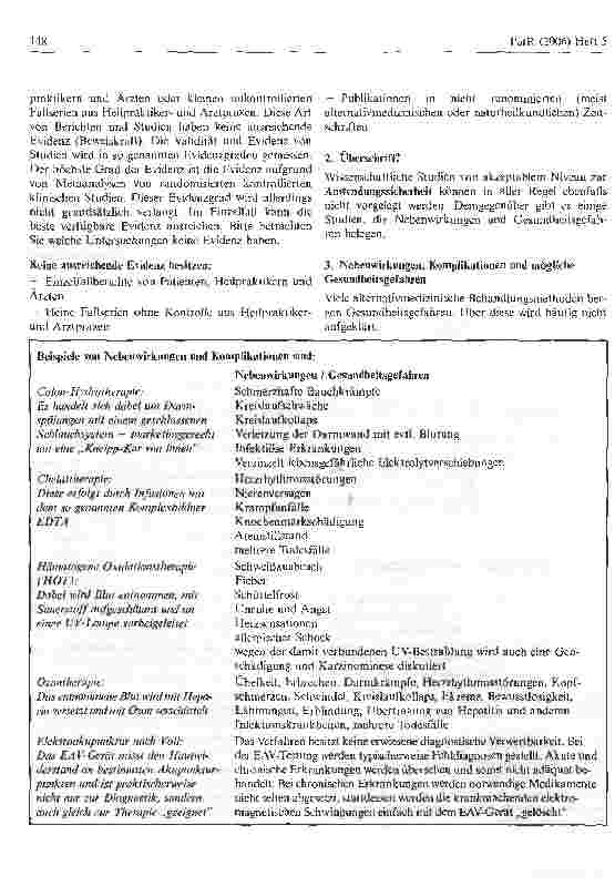 Vorschauseite 4: Aus der versicherungsmedizinischen Praxis - Zur Problematik alternativmedizinischer Diagnoseund Behandlungsmethoden*