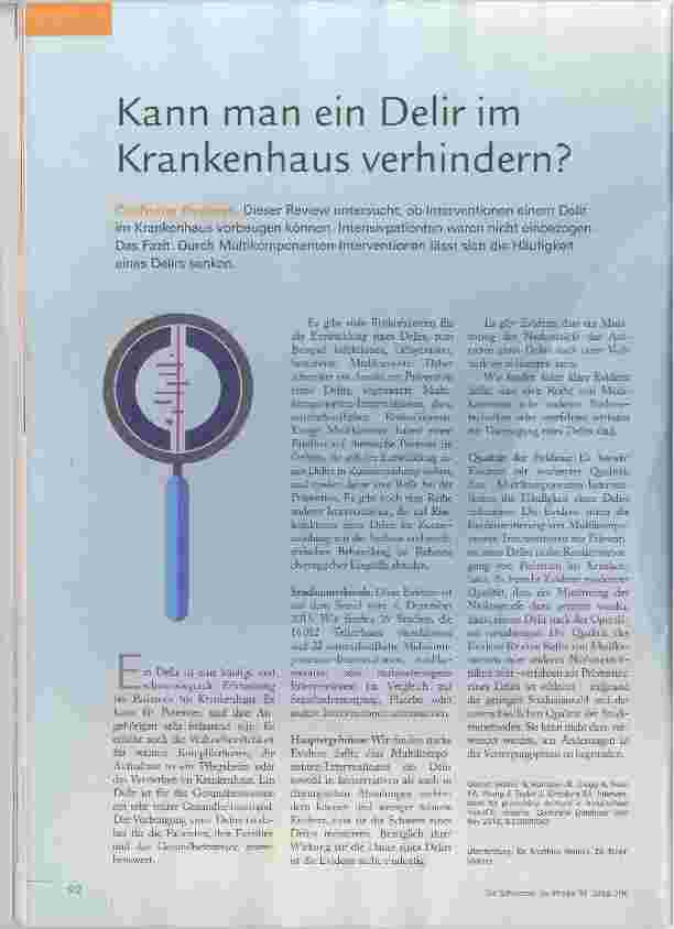 Vorschauseite 1: Kann man ein Delir im Krankenhaus verhindern?