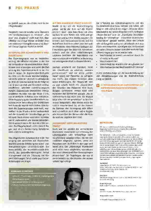 Vorschauseite 2: Expertenstandard chronische Wunden aktualisiert, Teil 1. Zielsetzung rückt in den Fokus