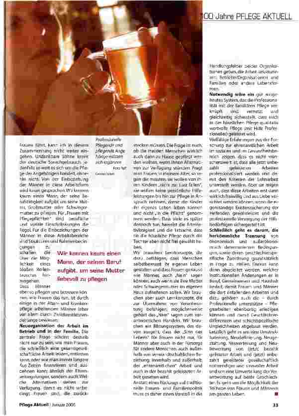Vorschauseite 4: Pflege in Deutschland ist weiblich - ein Blick auf die Pflege 2006