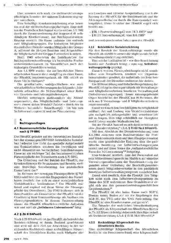 Vorschauseite 2: Die Krankenversicherung der Postbeamten im Wandel - Die Reorganisation der Postbeamtenkrankenkasse