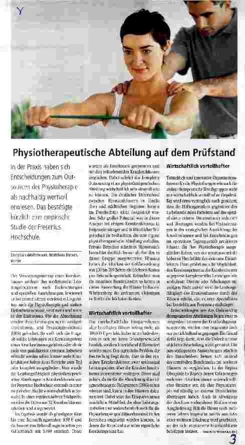 Vorschauseite 1: Physiotherapeutische Abteilung auf dem Prüfstand