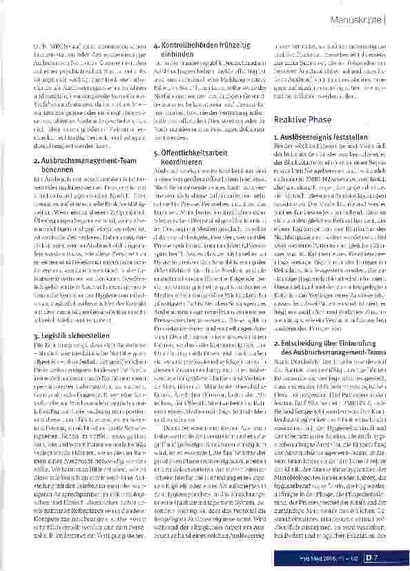 Vorschauseite 3: Effektives Ausbruchsmanagement: Was können wir aus „prominenten Ausbrüchen lernen?