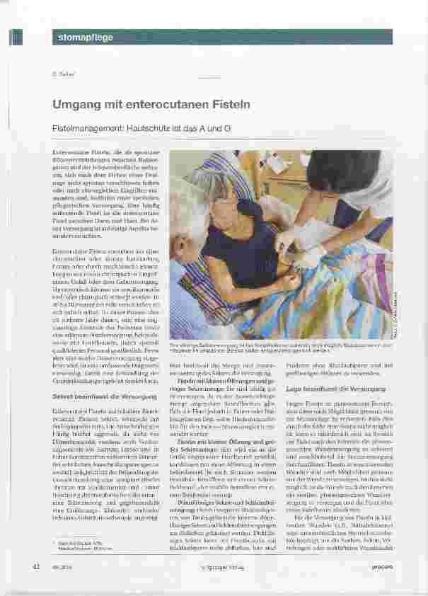Vorschauseite 1: Umgang mit enterocutanen Fisteln