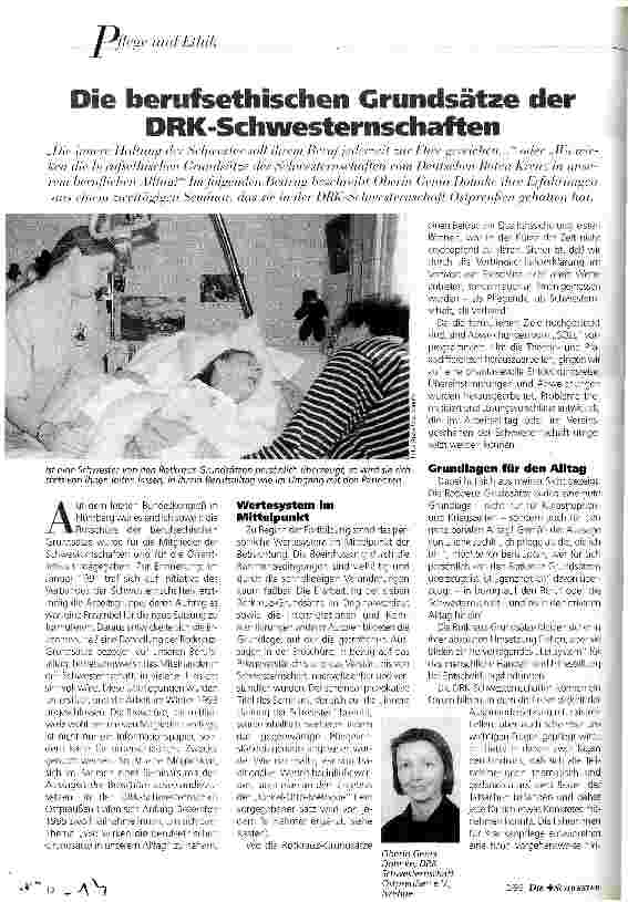 Vorschauseite 1: Die berufsethischen Grundsätze der DRK-Schwesternschaften