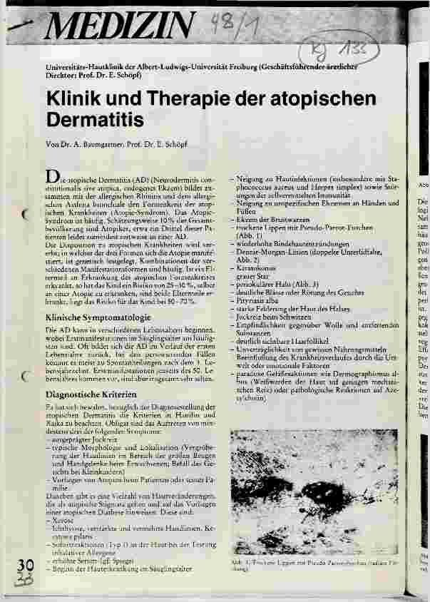 Vorschauseite 1: Klinik und Therapie der atopischen Dermatitis