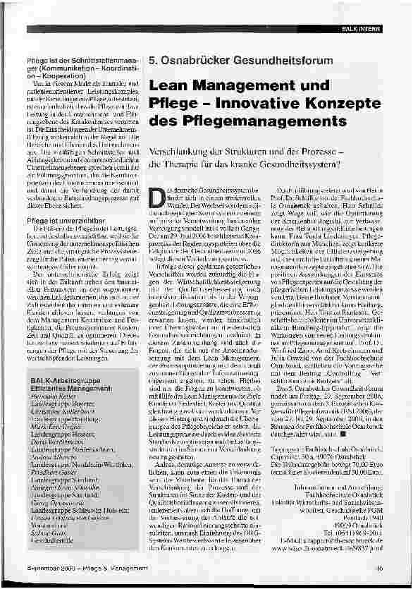Vorschauseite 2: Strategische Positionierung der Pflege im Management