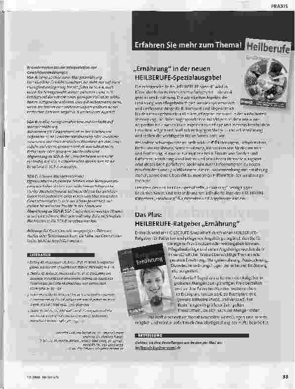 Vorschauseite 4: Pflege in der Verantwortung - Ernährung ist das A und O