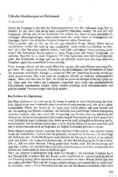 Vorschauseite 1: Ethische Überlegungen zur Euthanasie