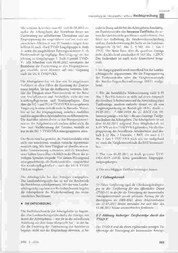 Vorschauseite 3: Eingruppierung sog. Punktionskräfte Tariflücke