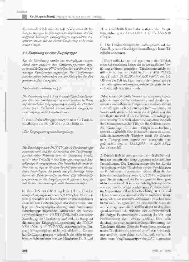 Vorschauseite 4: Eingruppierung sog. Punktionskräfte Tariflücke