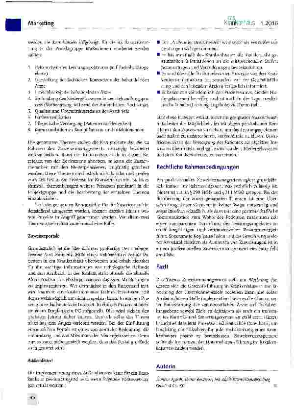 Vorschauseite 5: Aktives Zuweisermanagement im Krankenhaus