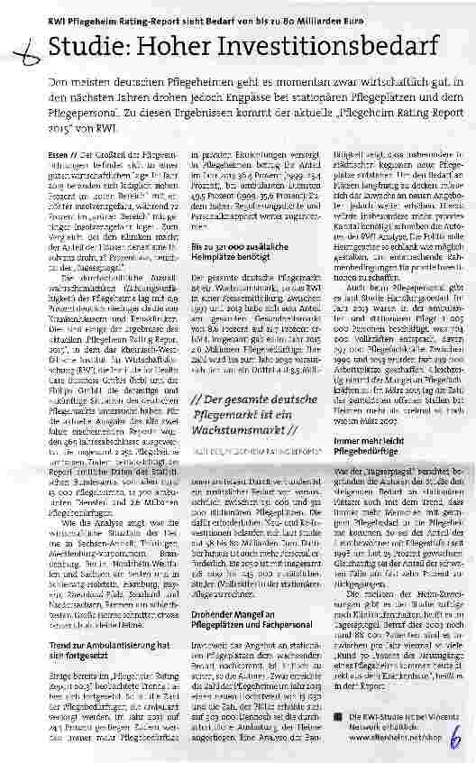 Vorschauseite 1: Studie: Hoher Investitionsbedarf