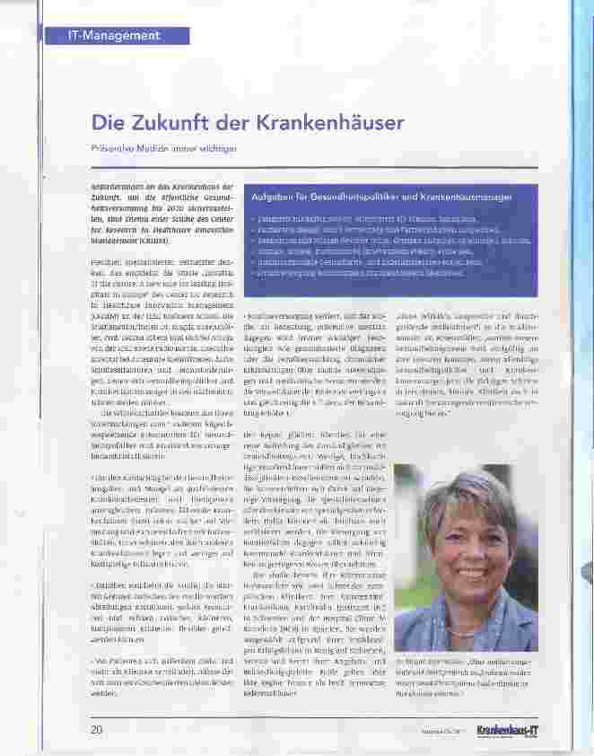 Vorschauseite 1: Die Zukunft der Krankenhäuser
