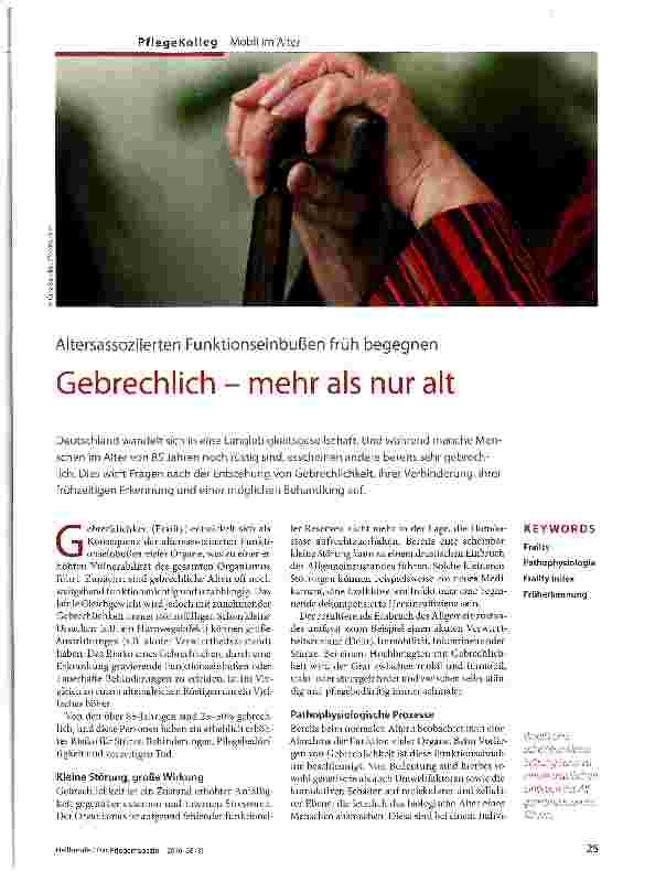 Vorschauseite 1: Gebrechlich - mehr als nur alt