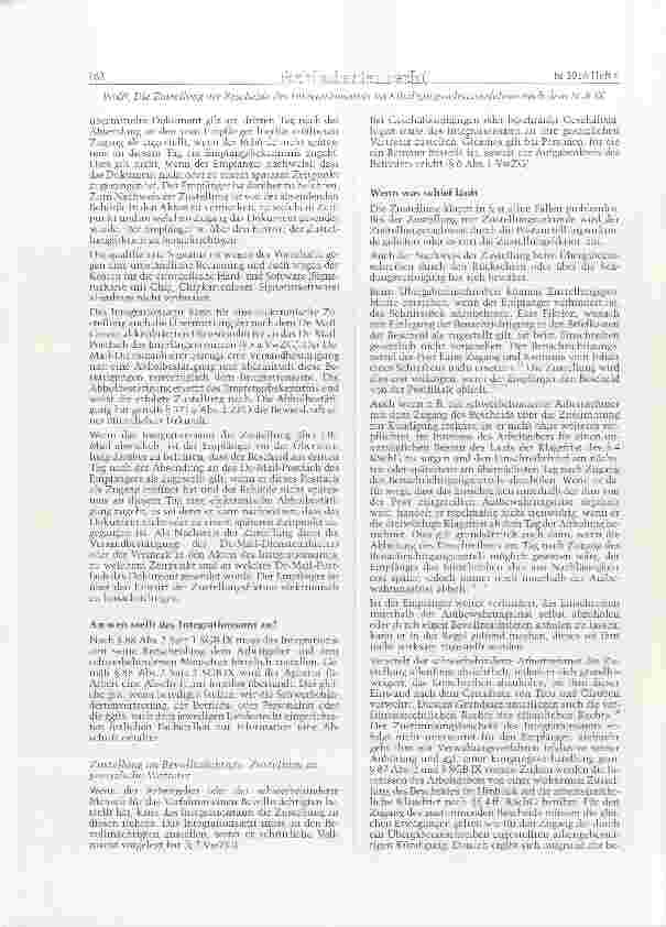 Vorschauseite 4: Die Zustellung der Bescheide des Integrationsamts im Kündigungsschutzverfahren nach dem SGB IX