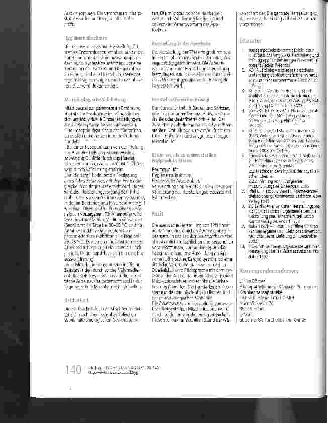 Vorschauseite 3: Aseptische Herstellung von Mischinfusionen in der Krankenhausapotheke