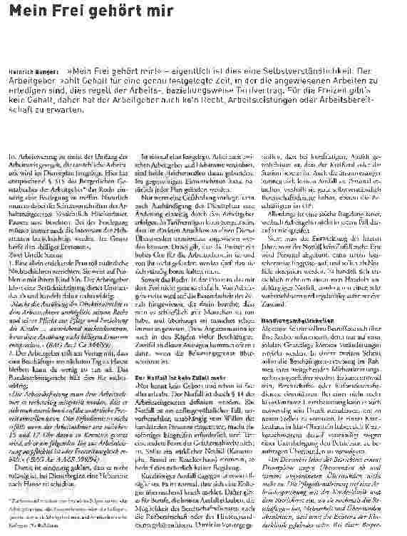 Vorschauseite 1: Mein Frei gehört mir